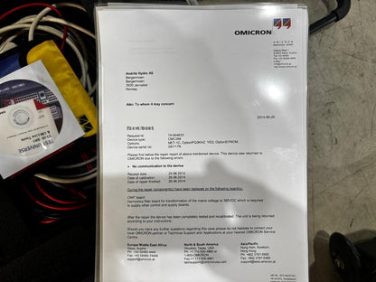 OMlCRON CMC 356 Protection Relay Tester + Calibration Cert & Full Cable Set