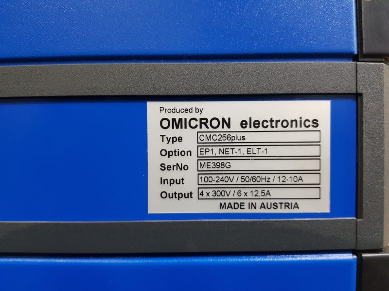 OMlCRON CMC 256 plus Relay Test Set & Substation Calibrator - Complete Kit with Manuals & Cables