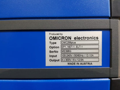 OMlCRON CMC 256 plus Relay Test Set & Substation Calibrator - Complete Kit with Manuals & Cables